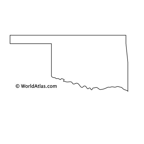 Oklahoma Counties Blank Outline Map Poster Zazzle - vrogue.co