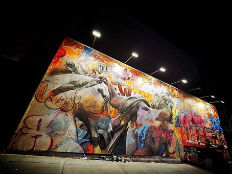 Incredible new mural by PichiAvo on the iconic Houston Bowery Graffiti Wall, New york 2017 ...