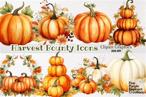 Watercolor Fall Autumn Decor Pumpkins Graphic by finepurpleelephant · Creative Fabrica