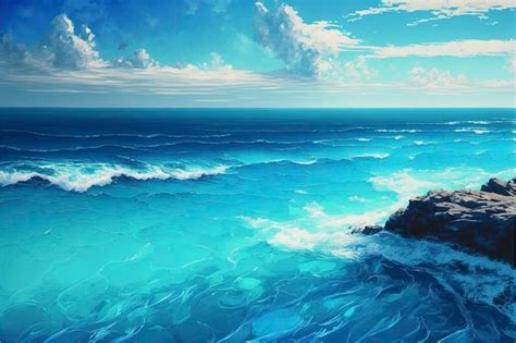 Premium AI Image | Endless blue sea, beautiful