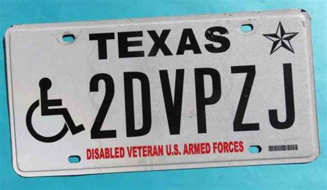 TEXAS DISABLED VETERAN LICENSE PLATE