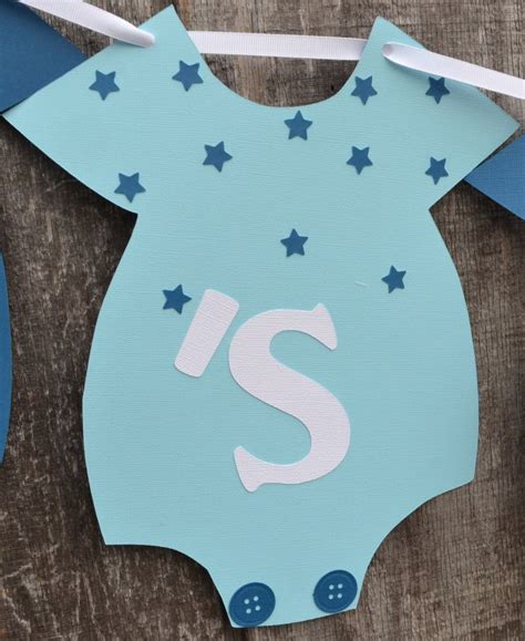 Blue Baby Shower Banner Baby Boy Banner Blue Onesie Banner | Etsy