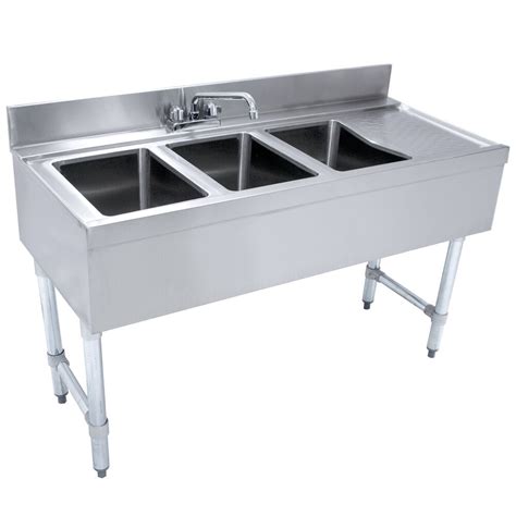 Advance Tabco CRB-43L Lite Three Compartment Stainless Steel Bar Sink ...