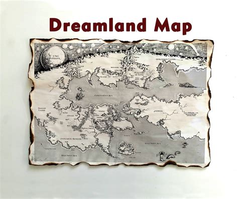 The Dreamlands Map, Map of Lovecraft's Dreamworld, Map of Dreamlands, the Dream Cycle of HP ...