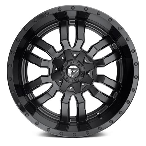 FUEL® D596 SLEDGE Wheels - Matte Black with Gloss Black Lip Rims