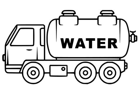 Water Tanker Truck coloring page - Download, Print or Color Online for Free