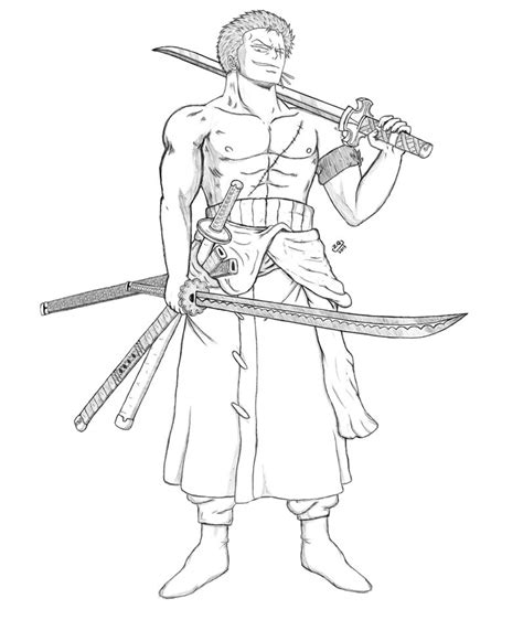 Roronoa Zoro (Sketch) by ZeroQuasar on DeviantArt