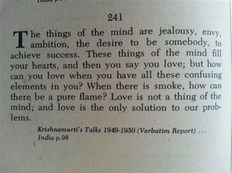 Love is not a thing of the mind J Krishnamurti Quotes, Jiddu ...