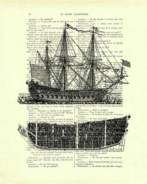 Pirate Ship Diagram Mixed Media by Madame Memento - Fine Art America