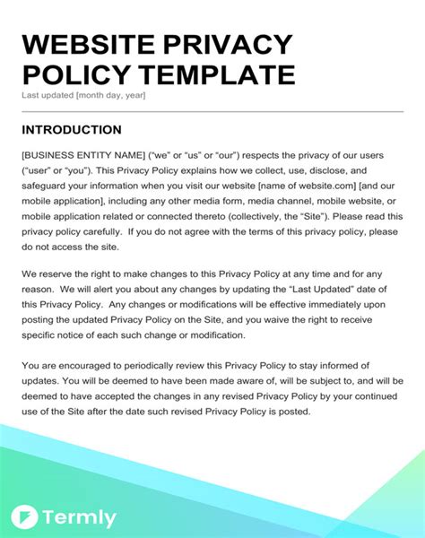 Free Privacy Policy Templates | Website, Mobile, FB App | Termly