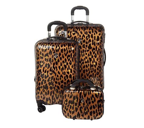 My recent acquisition: Heys Metallic Leopard Print Luggage Set