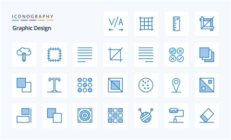 25 Design Blue icon pack 18486215 Vector Art at Vecteezy