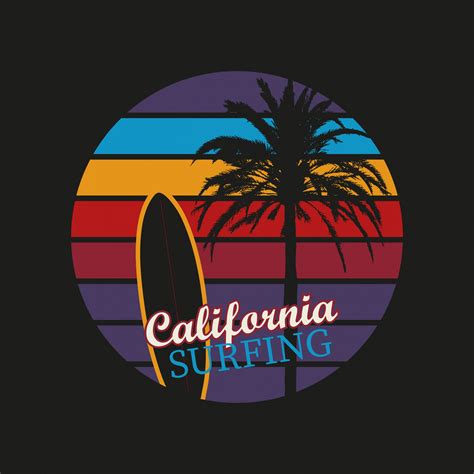California Surfing Vintage Poster Free Stock Photo - Public Domain Pictures