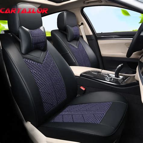 CARTAILOR Front & Back Seat Protector fit for Jeep Patriot 2007 2011 Car Seat Cover Set Faux ...