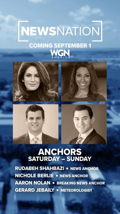 WGN America announces news anchors, correspondents for national newscast ‘News Nation’ launching ...