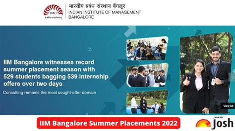 IIM Bangalore Summer Placements 2022 Closes with 539 Offers | Education ...