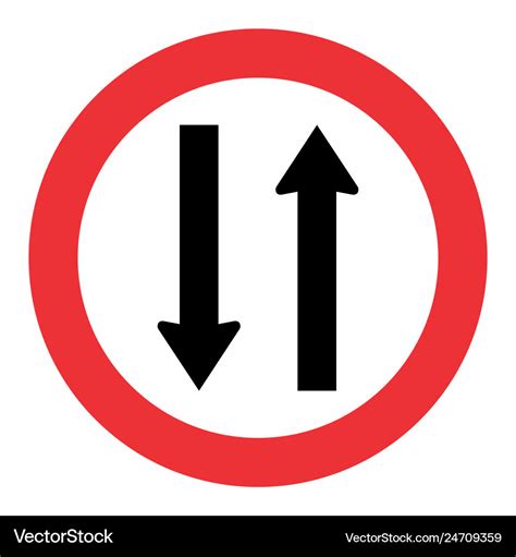 Two way traffic sign Royalty Free Vector Image