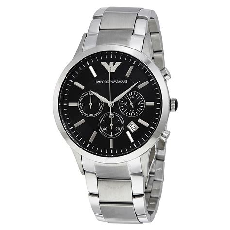 Emporio Armani Classic Chronograph Black Dial Steel Men's Watch AR2434 ...