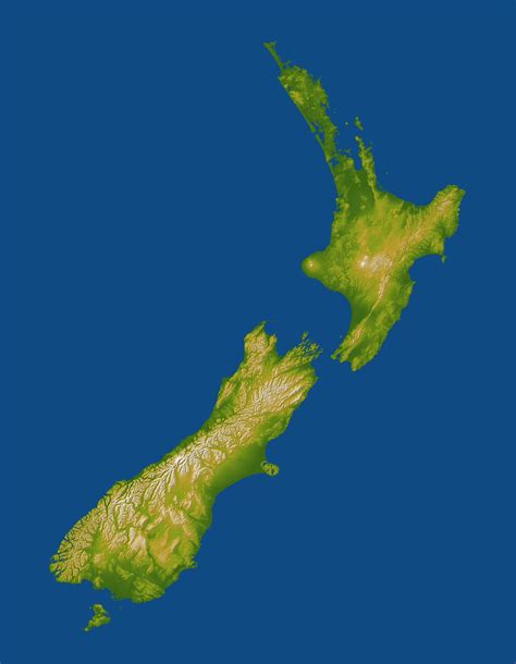 新西兰地形图 - 新西兰地图 - 地理教师网