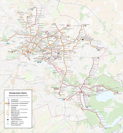 Berlin tram map - Tram map of berlin (Germany)