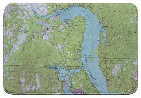 Pickwick Lake, TN Nautical Map Bath Mat 24x36 - Contemporary - Bath Mats - by Betsy Drake ...