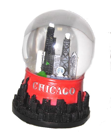 Chicago Mini Red and Black Snow Globe 45mm - Great Chicago Gifts