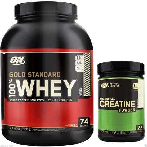 Optimum Nutrition 100% Gold Standard Whey Protein 5lb + ON Pure Creatine 300g | eBay