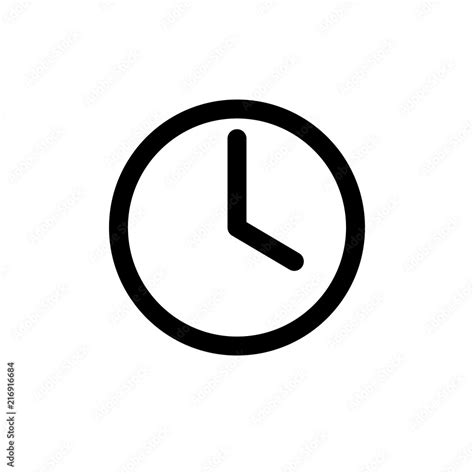 Clock icon, clock symbol, clock logo, app, UI. EPS 8 flat vector isolated on background. Stock ...