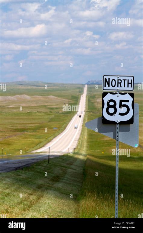 Highway 85 north road sign, South Dakota, USA Stock Photo - Alamy