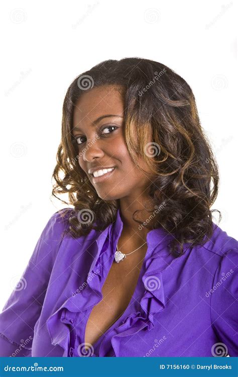 Beautiful Black Woman Smiling Stock Photo - Image of american, young: 7156160