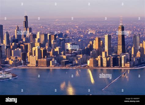 The Chicago Skyline at Sunrise Chicago Illinois Stock Photo - Alamy