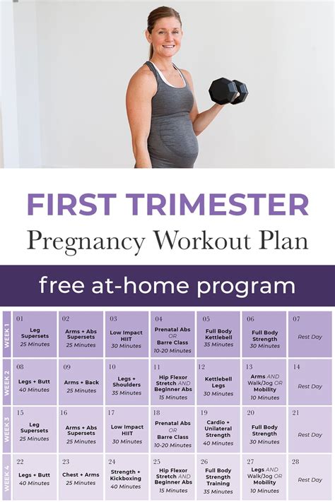 First Trimester Workout Plan (FREE PDF) | Nourish Move Love