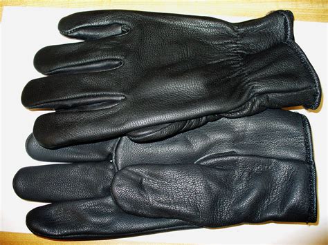 MeNS LINED Motorcycle GLOVES #8711 Black Genuine Goatskin Full Grain ...