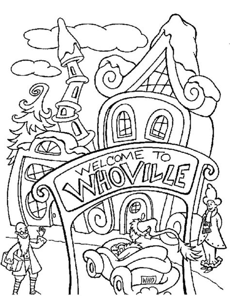 HOW THE GRINCH STOLE CHRISTMAS coloring pages - Whoville | Grinch ...