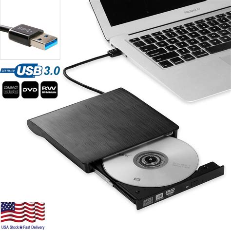 External USB 3.0 CD/DVD Drive +/-RW Drive Writer Reader Rewriter, Optical DVD Burner Compatible ...