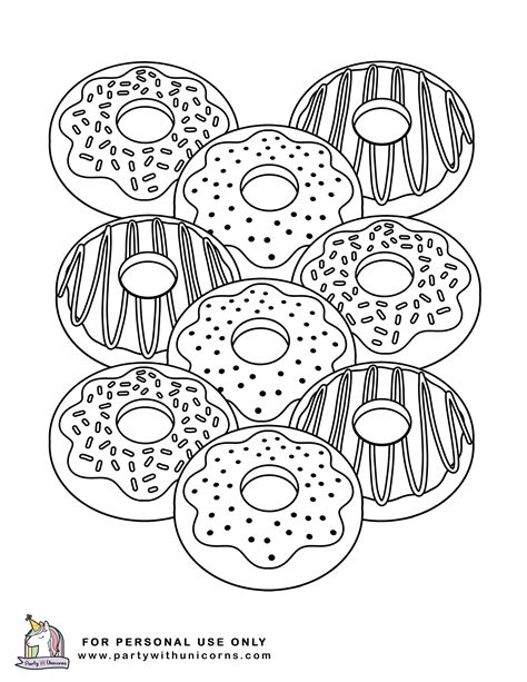 Free Printable Donut Coloring Page