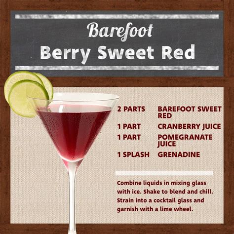 Barefoot sweet red wine, cranberry juice, pomegranate juice, grenadine - wine cocktails | Wine ...