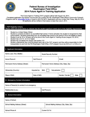 Fbi Application Form: Complete with ease | airSlate SignNow