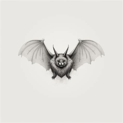 Premium AI Image | Minimalist Bat Tattoo Oneline Artboard Print With Long Mane