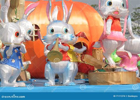 Chinese rabbit lantern stock photo. Image of lantern, coney - 7111374