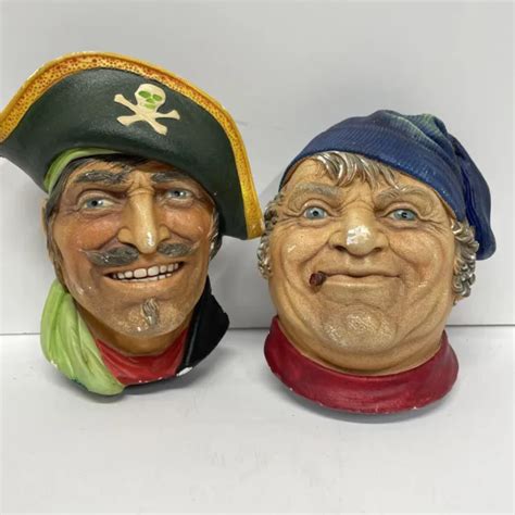 VINTAGE PIRATE CAPTAIN Kidd And Bossons Chalkware Wall Art Made In England $40.00 - PicClick