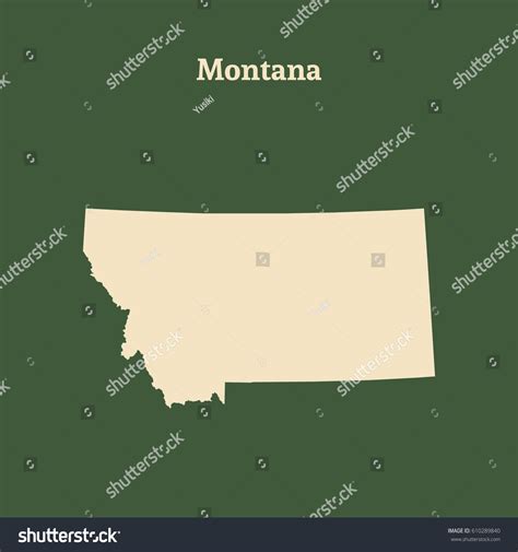 Outline Map Montana Isolated Vector Illustration Stock Vector (Royalty Free) 610289840 ...