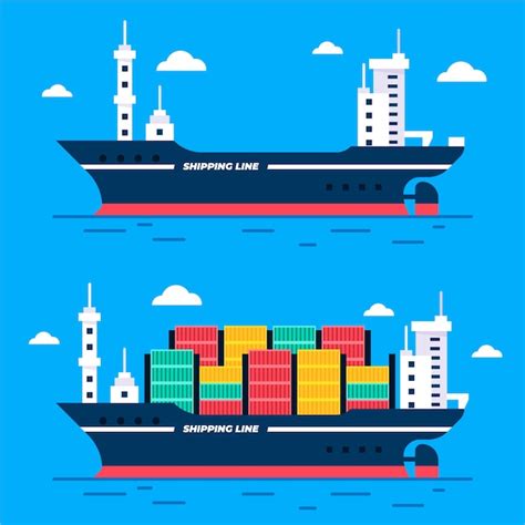 Free Vector | Hand drawn container ship