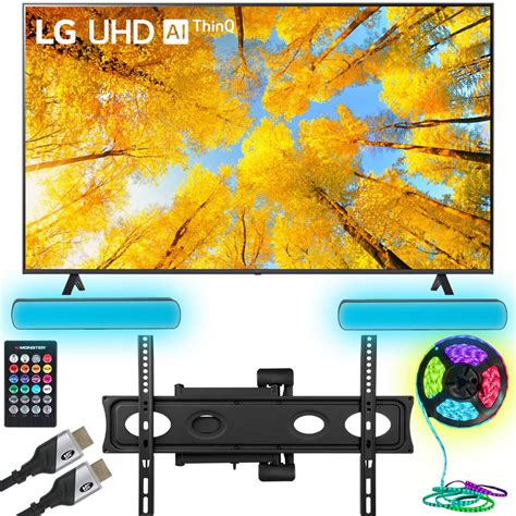 LG UQ7590PUB 43 Inch HDR 4K UHD Smart TV w/ Monster TV Wall Mount Kit