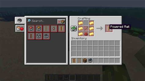 Minecraft Powered Rail Recipe