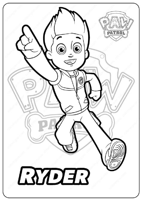 Paw Patrol Ryder 2 Coloring Page - Free Printable Coloring Pages For Kids - Coloring Home