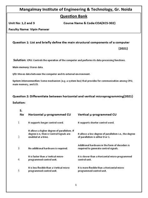 Question Bank | PDF | Computer Data Storage | Central Processing Unit