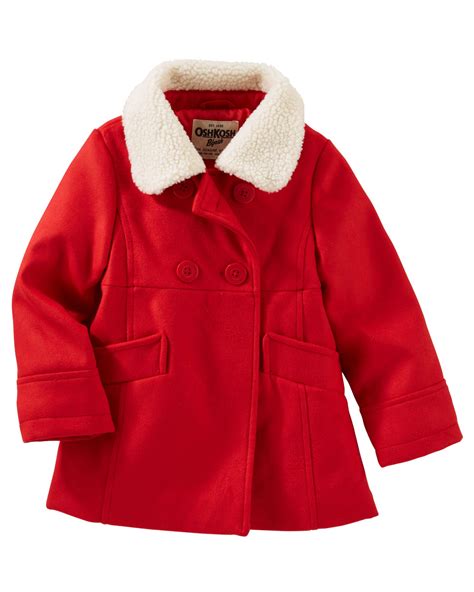OshKosh Sherpa Collar Midweight Peacoat | Carters.com Toddler Coats Girl, Toddler Girl Outfits ...