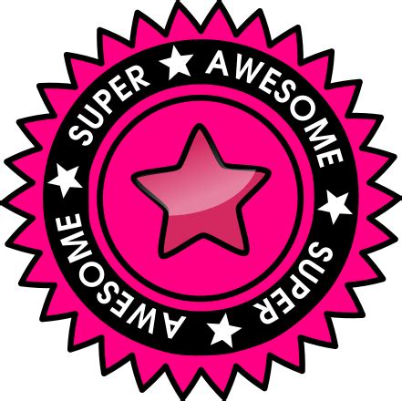 Pink Super Awesome Badge Clip Art Image - ClipSafari