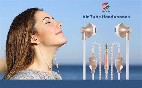 Amazon.com: ibrain Air Tube Headphones EMF Free Airtube Earbuds Wired ...